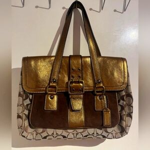 Vintage Coach Special Edition Fall 2004 1498 Hampton Bronze Suede Satchel